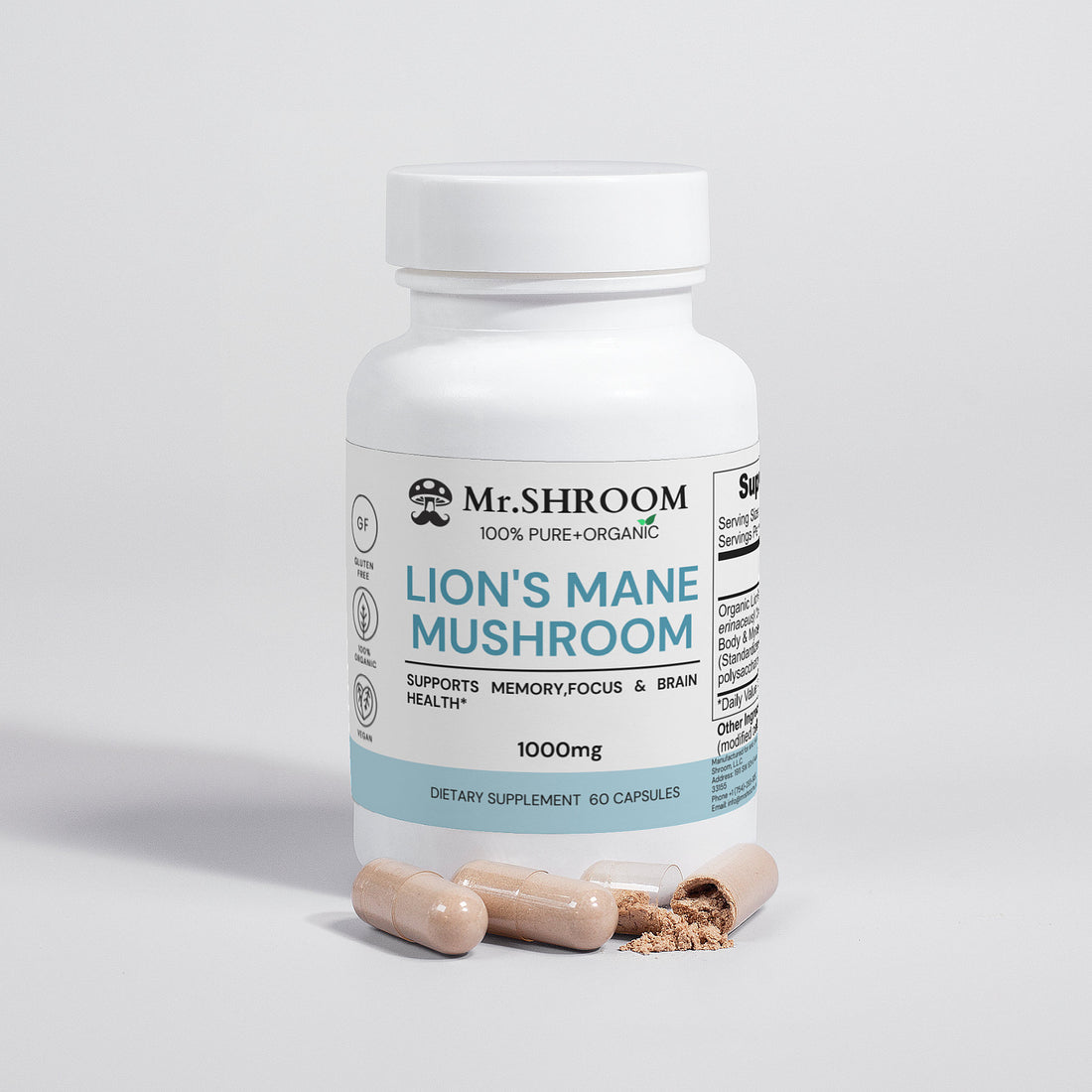 Lion's Mane Mushroom-Supports Memory, Focus & Brain Health